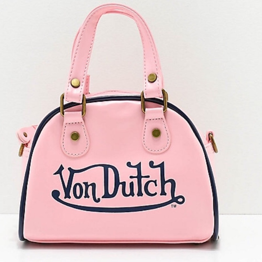 Von Dutch Small Pink Bowling Bag
